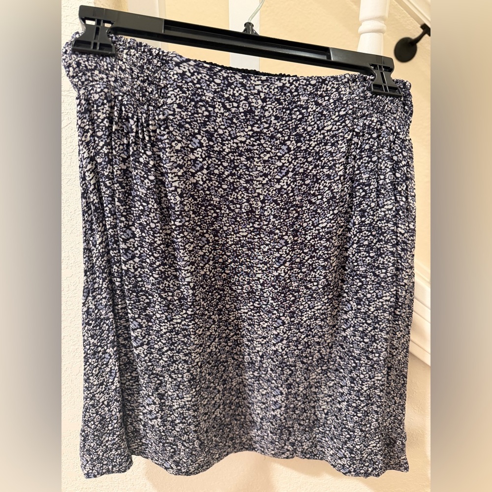 Ganni Navy and White Floral Maxi Skirt